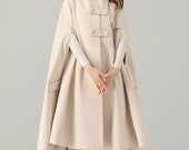 ジャケット・アウター MIELI INVARIANT Cape Rever Wool Coat Wool Cape Coat, Hooded Wool Cape Coat, Winter Cape Coat