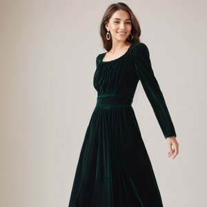 Green Velvet Dress Etsy