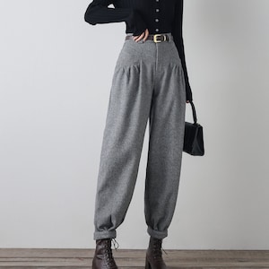 パンツ WIDE LINE WOOL LIKE PANTS - GREY WIDE LINE WOOL LIKE PANTS - GREY