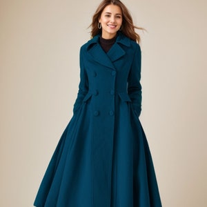 Double Breasted Wool Coat, Women's Winter Wool Coat, Brown Double Breasted Wool Coat, Women's Winter Wool Coat, Brown