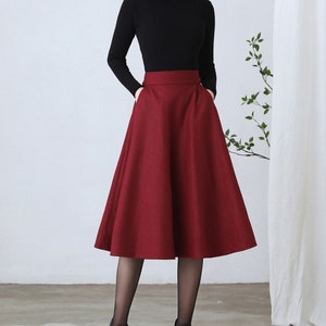 Wool skirt, Winter Skirt, Midi wool skirt, Wool skirt women, Skirt With Pocket, A Line Skirt, High Waist Skirt, Custom Skirt, Ylistyle C2607