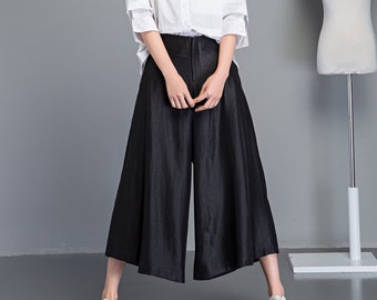 Wide Leg Pants Cotton Palazzo Pants High waisted Trouser