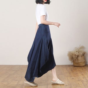 Asymmetrical linen skirt, Long Linen skirt women, Skirt with Pockets, Casual Linen Skirt, Plus Size Skirt, Handmade skirt, Ylistyle C3273 image 5