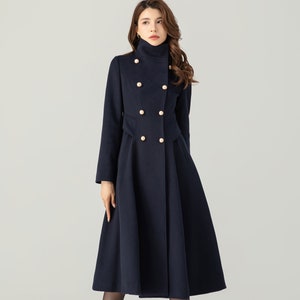 Wool Coat, Winter Wool Coat, Double Breasted Wool Coat, Womens Coat, Fit and Flare Wool Coat, Warm Wool Coat, Custom Coat, Ylistyle C3701