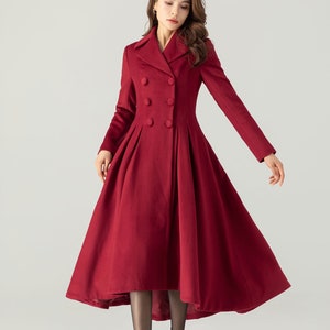 Wool Coat, Blue Long Wool Coat, Womens Warm Winter Coat, Double Breasted Wool  Coat With Pockets, Winter Wool Coat, Xiaolizi 3392 