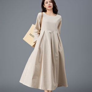 Linen dress, Women's Linen dress, Dress with pockets, Casual Linen dress, Spring linen dress, Plus size dress, Custom dress, Ylistyle C3917 image 2