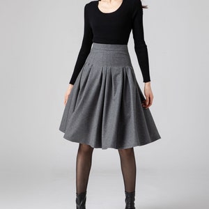 Skater Wool Skirt, Winter Wool Skirt Women, Swing Skirt, Short Wool Skirt, High Waisted Wool Skirt, Handmade Skirt, Ylistyle C3585