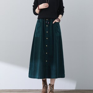 Corduroy Short Skirt Stone Green main image 0
