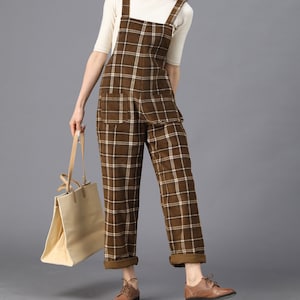 Checkout Corduroy Overalls, Womens Brown Fall Jumpsuits, Retro Casual Corduroy pants, Plus Size Overalls, Custom Overalls, Ylistyle C3922