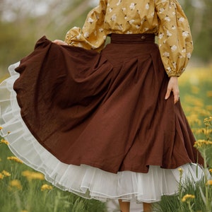 Linen Skirt, Midi Skirt, Green Button Front Skirt, Womens Linen