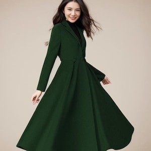 Wool Princess Coat, Fit &flare Coat Women, Swing Wool Coat