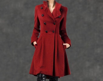Flare peacoat women's new arrivals