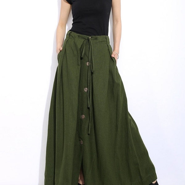 Linen Maxi Skirt - Etsy