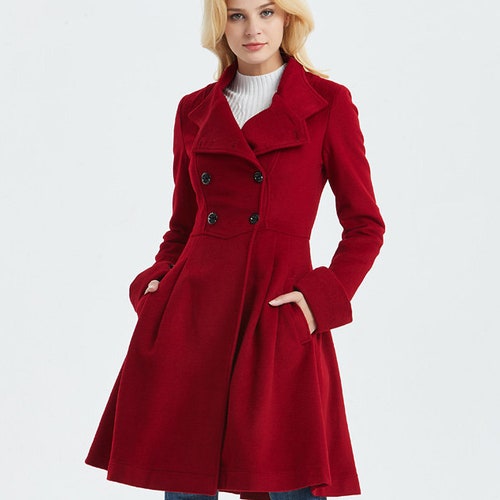 Asymmetrical Military Wool Coat Winter Coat Women - Etsy