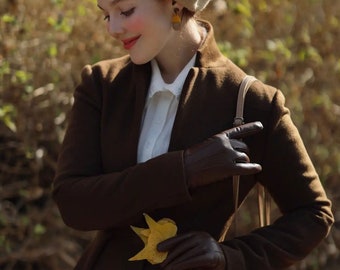 Ullkappa, Lång ullprinsesskappa, Swingkappa, Lång ullkappa för kvinnor, Figursydd och utsvängd kappa, Varm vinterullkappa, Anpassad kappa, Ylistyle C2658
