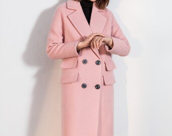 light pink wool coat women's