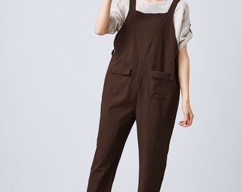 baggy linen overalls