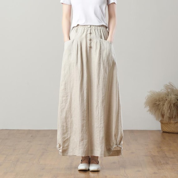 スカート L'Appartement Linen Canvas Long Skirt 38 L´Appartement Linen Canvas Long Skirt レディース
