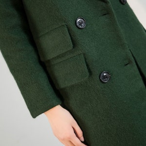 Wool coat, Green Long Wool Coat, Warm Winter Coat Women, Relaxed Fit Coat, Oversized Wool Coat, Wool Jacket, Custom Ylistyle coat C1763 image 8