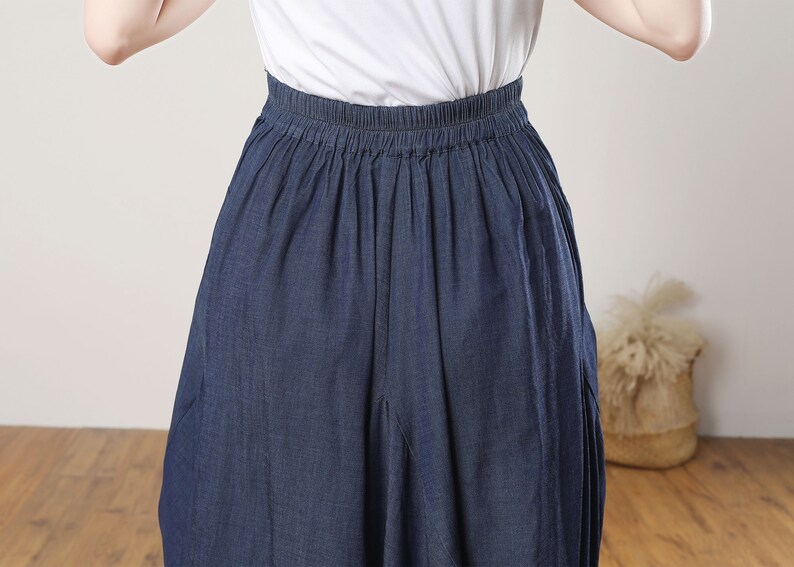 Asymmetrical linen skirt, Long Linen skirt women, Skirt with Pockets, Casual Linen Skirt, Plus Size Skirt, Handmade skirt, Ylistyle C3273 image 9
