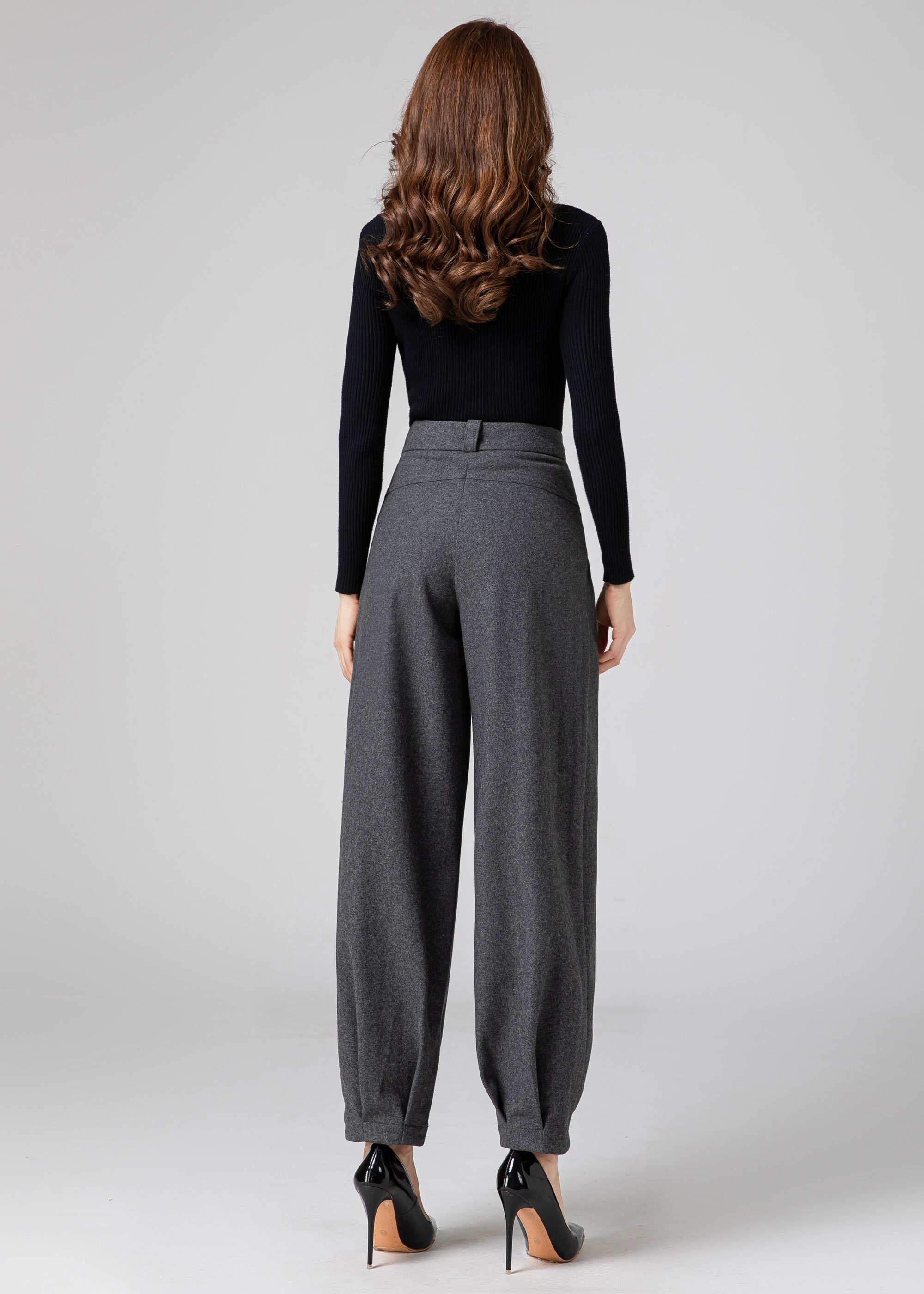 Wool Baggy Pants Women, Tapered Pants, Autumn Winter Pants Wool Baggy Pants Women, Tapered Pants, Autumn Winter Pants
