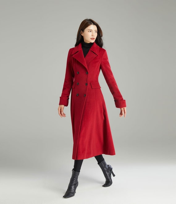 Red Wool Coat, Long Wool Coat, Womens Wool Coat, Winter Wool Coat, Wool  Coat Women, Autumn Winter Outwear, Handmade Coat, Ylistyle C2996 