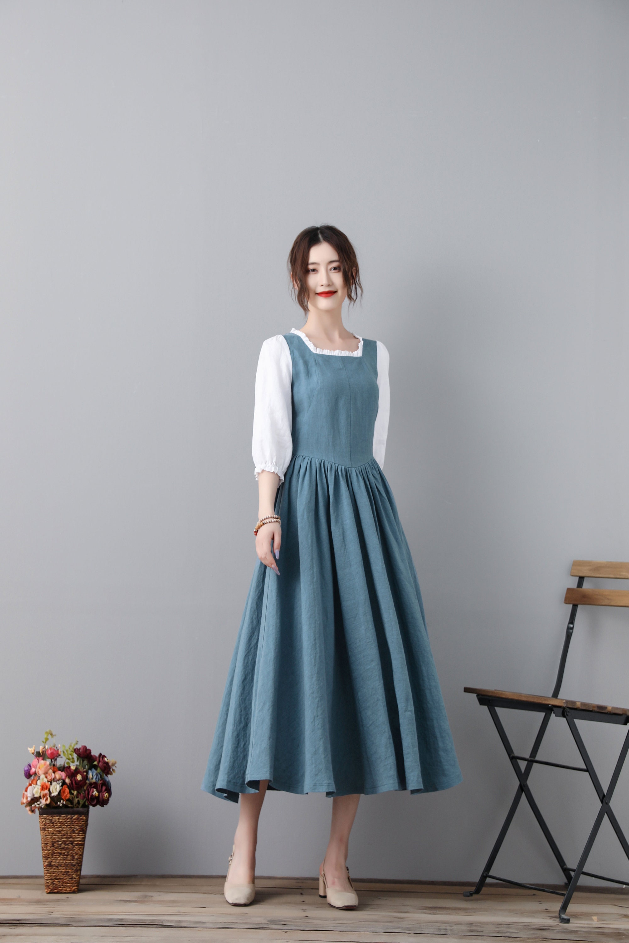 ワンピース Cotton Linen Foil Print Cami Dress Expected delivery in mid-February] Cotton Linen Foil Print