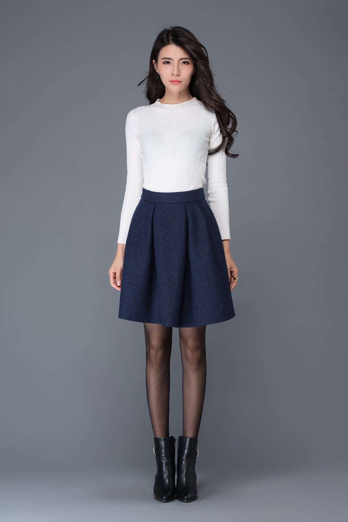 Mini Wool Skirt Blue Wool Skirt Womens Skirt Short Wool - Etsy
