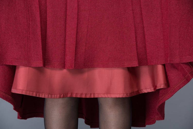 Cool Wool Midi A Line Strap Skirt