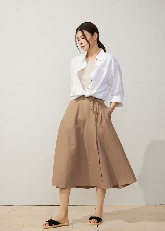 Linen Wrap Skirt, Linen Skirt, Women's Linen Midi Skirt, A Linen Wrap Skirt, Linen Skirt, Women's Linen Midi Skirt, A