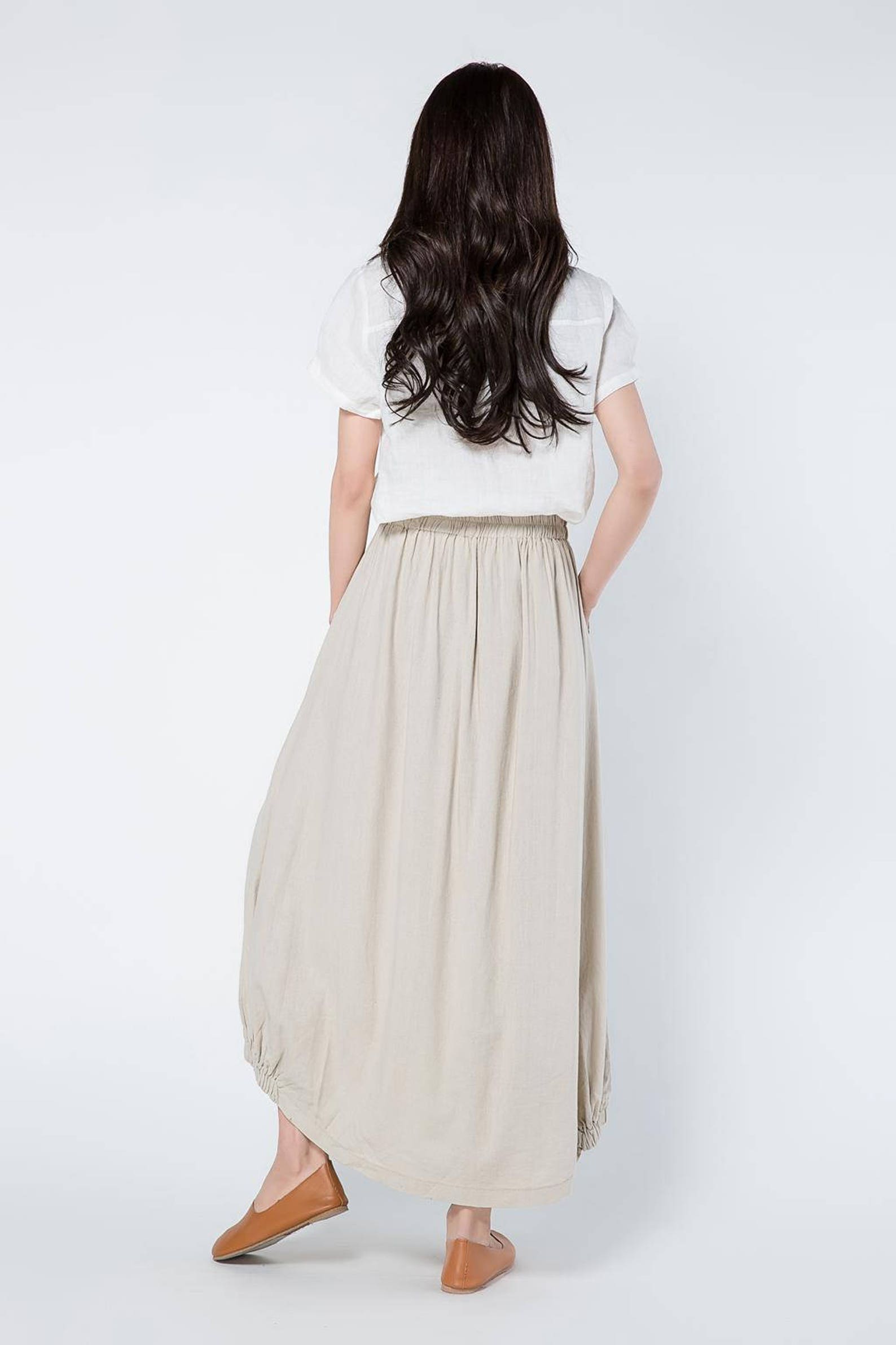 Linen skirt beige linen skirts long linen skirt linen Etsy