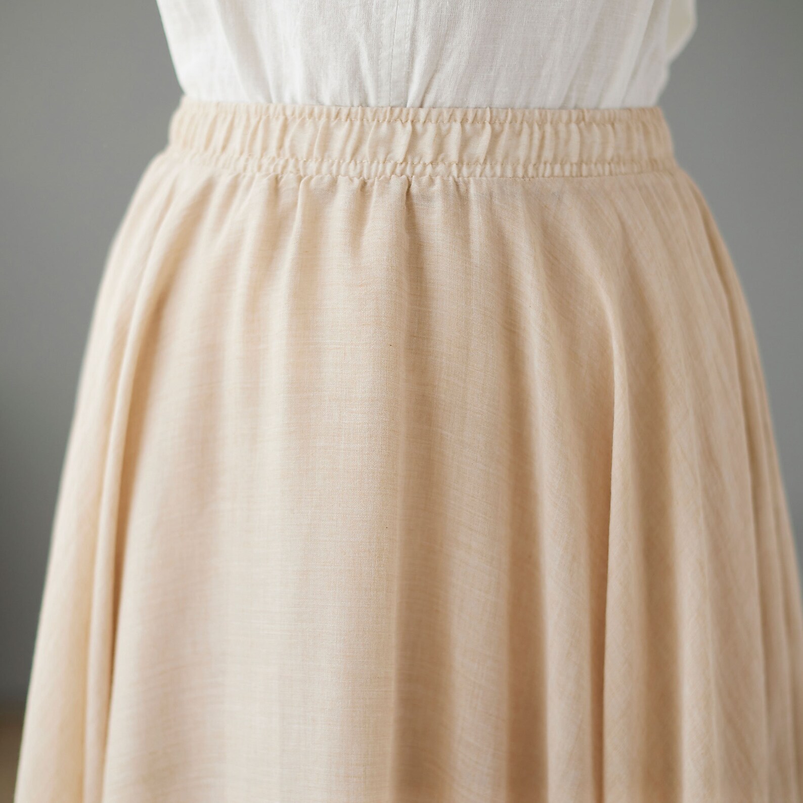 Buy Women's Flowy Circle Maxi Skirt Plus Size Cotton Linen Online in ...