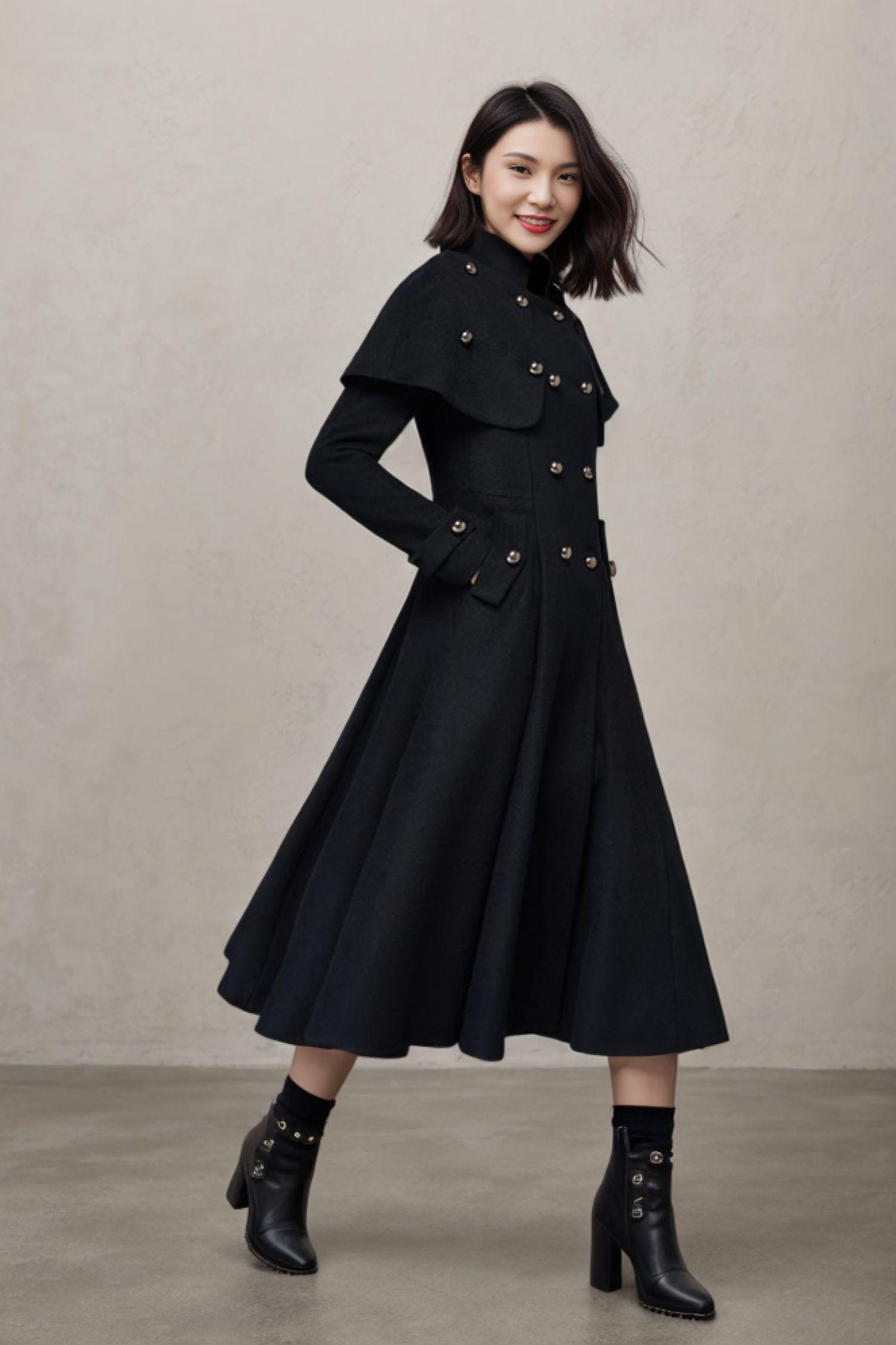Wool Coat, Long Wool Coat, Womens Wool Coat, Black Coat Wool Coat, Long Wool Coat, Womens Wool Coat, Black Coat