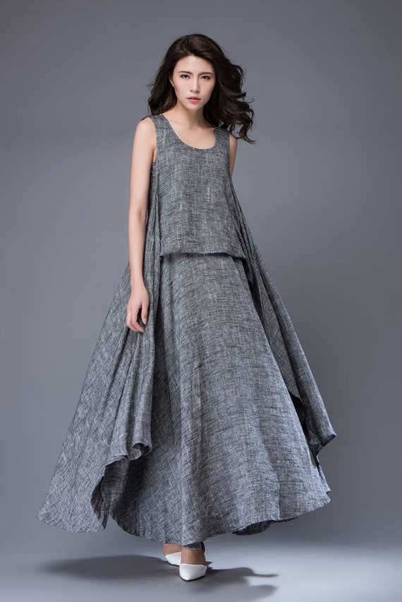 layered linen dress