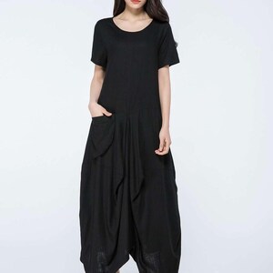 Black Linen Dress, Linen Dress, Long Linen Dress, Linen Maxi Dress ...