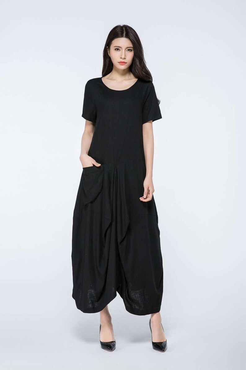 Black Linen dress Linen dress long linen dress linen maxi | Etsy