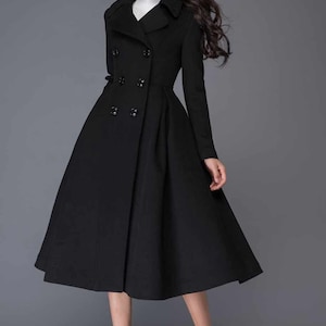 Wool Coat, Black Coat, Swing Coat, Long Coat, Long Coat Dress, Winter ...