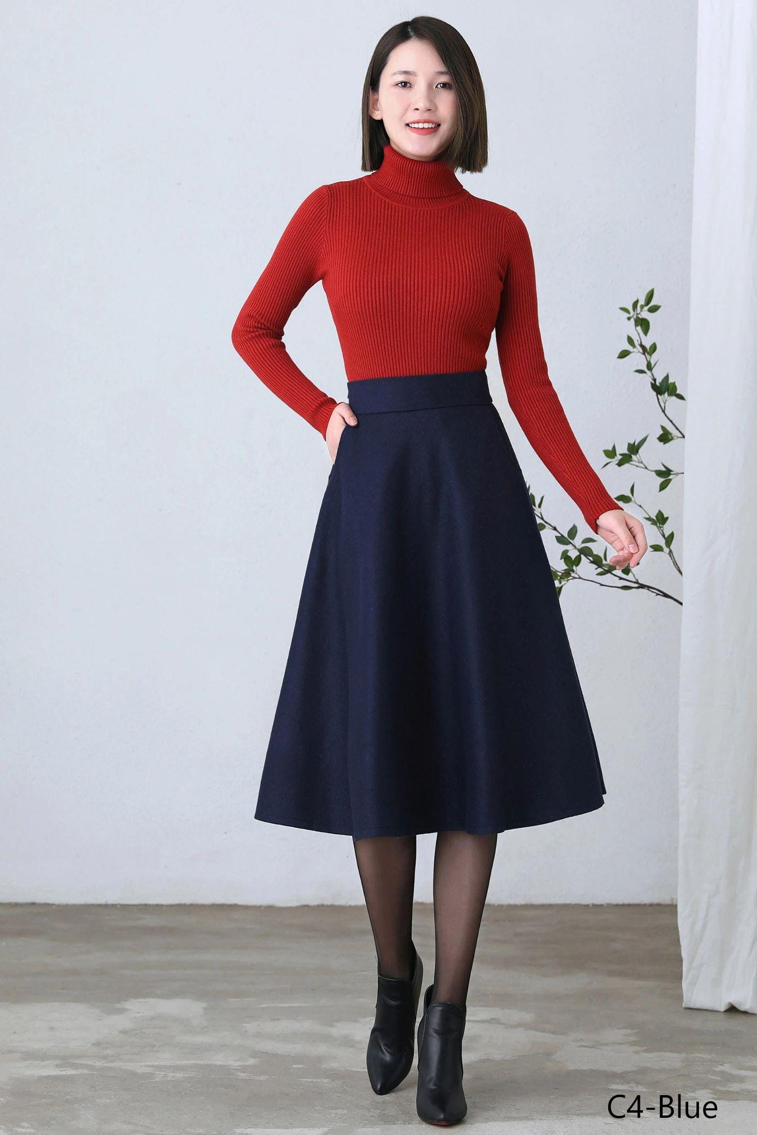 【NOICE】 W FLARED WOOL SKIRT / 追跡付 WL0512S-CFRESHBLUE_1101_1600x.