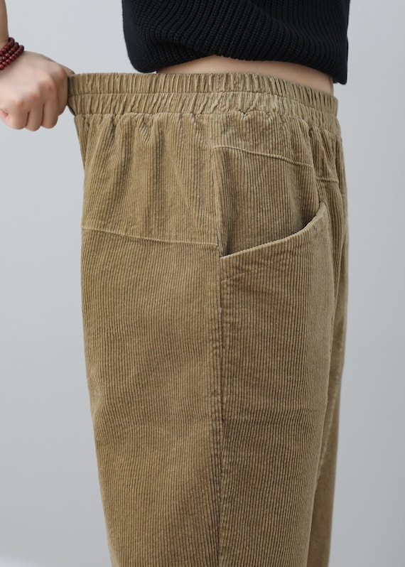 Women's corduroy skirt khaki pants top