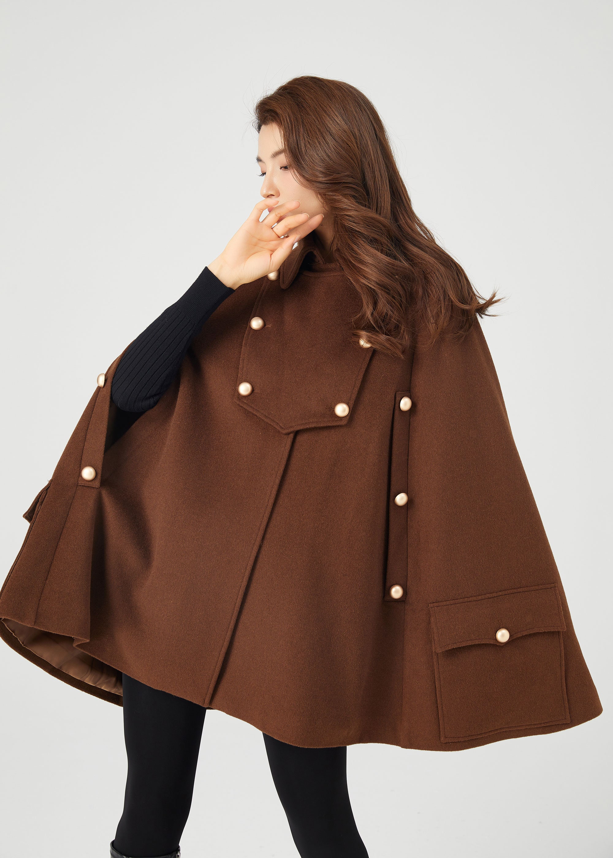 Wool Cape Coat, Winter Wool Cape, Plus Size Cape Coat, Womens Cape