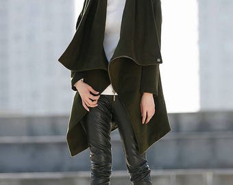 Anthropologie Hei Hei Military Green Ruffle Back Belted