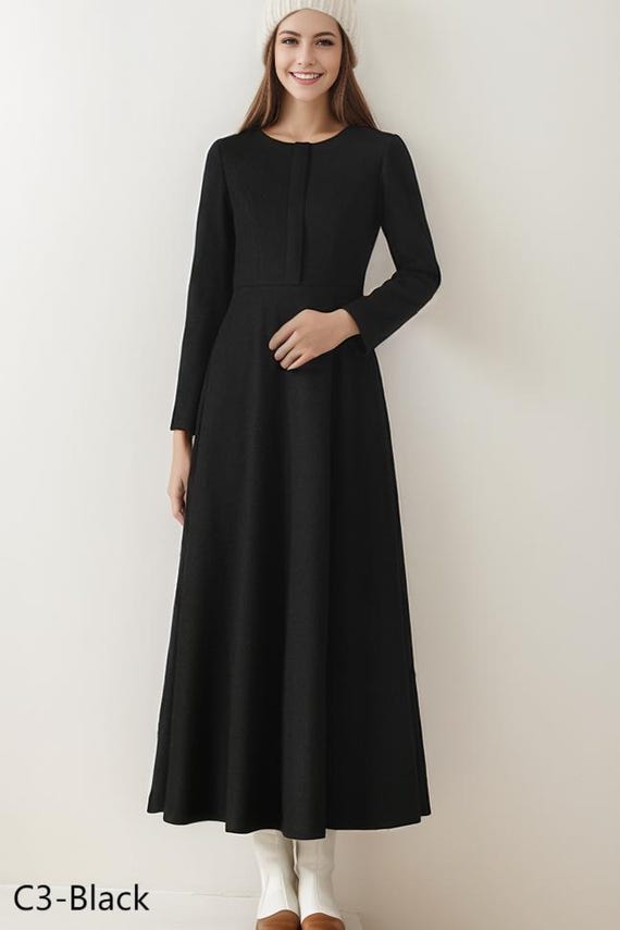 Long sleeves prom burgundy wool dress 5358 Long sleeves prom burgundy wool dress 5358