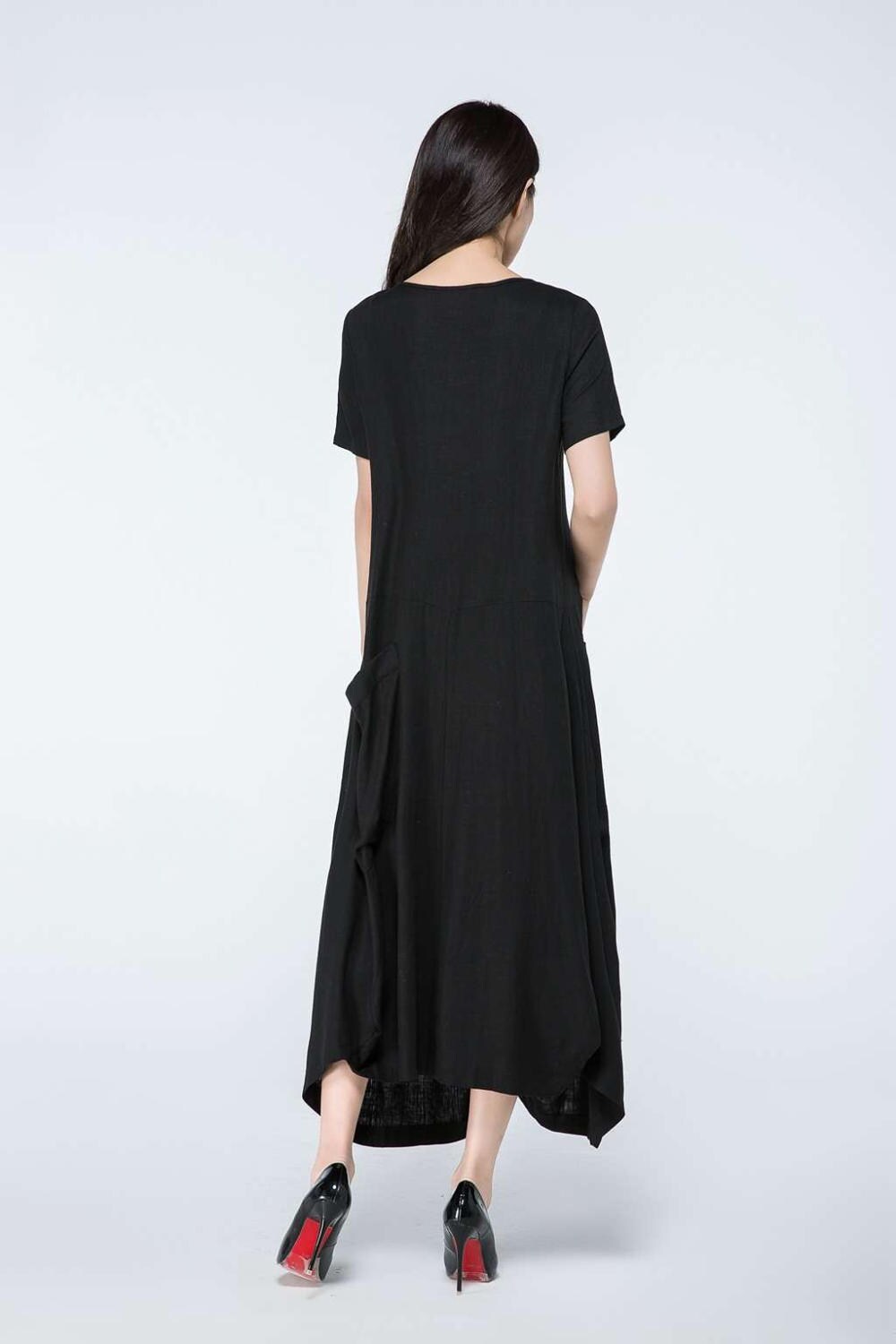 Black Linen dress Linen dress long linen dress linen maxi | Etsy