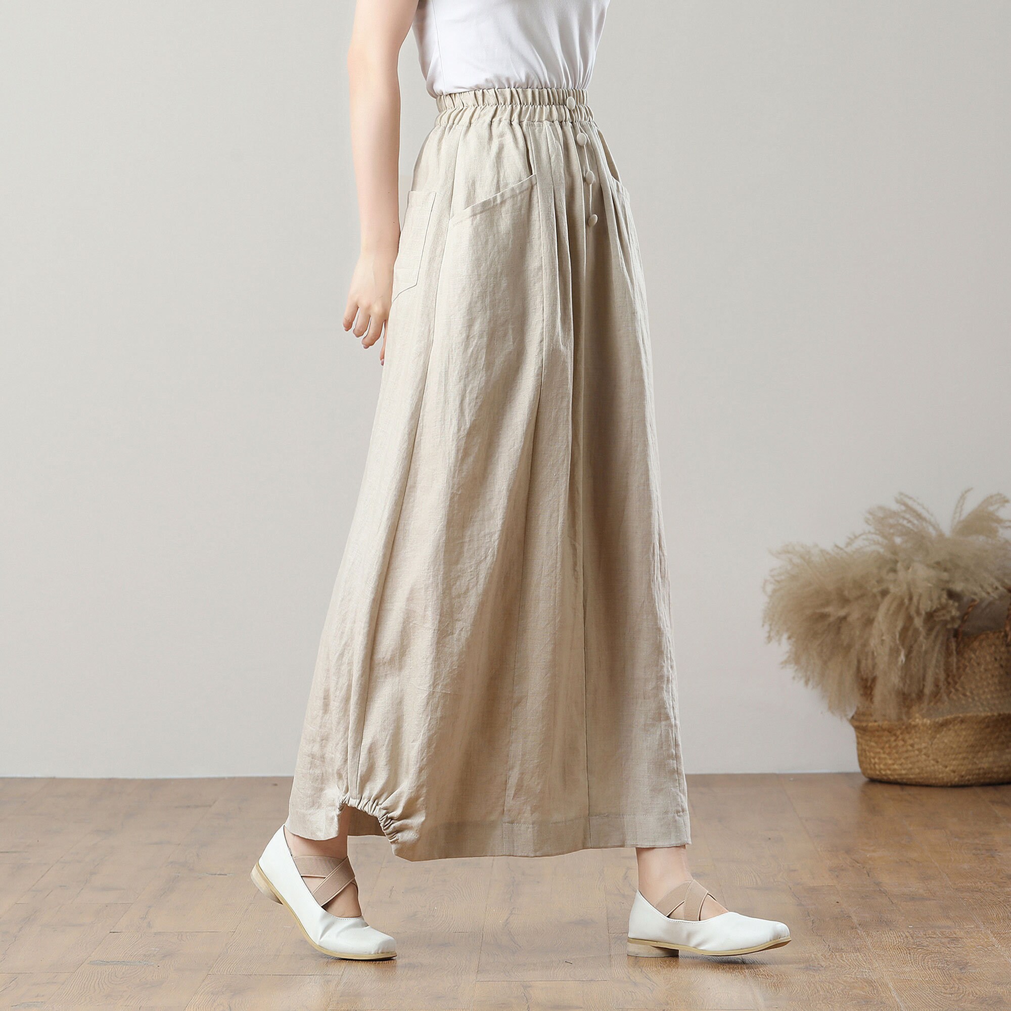 Linen Skirt, Maxi Linen Skirt, High Waist Skirt, Skirt With