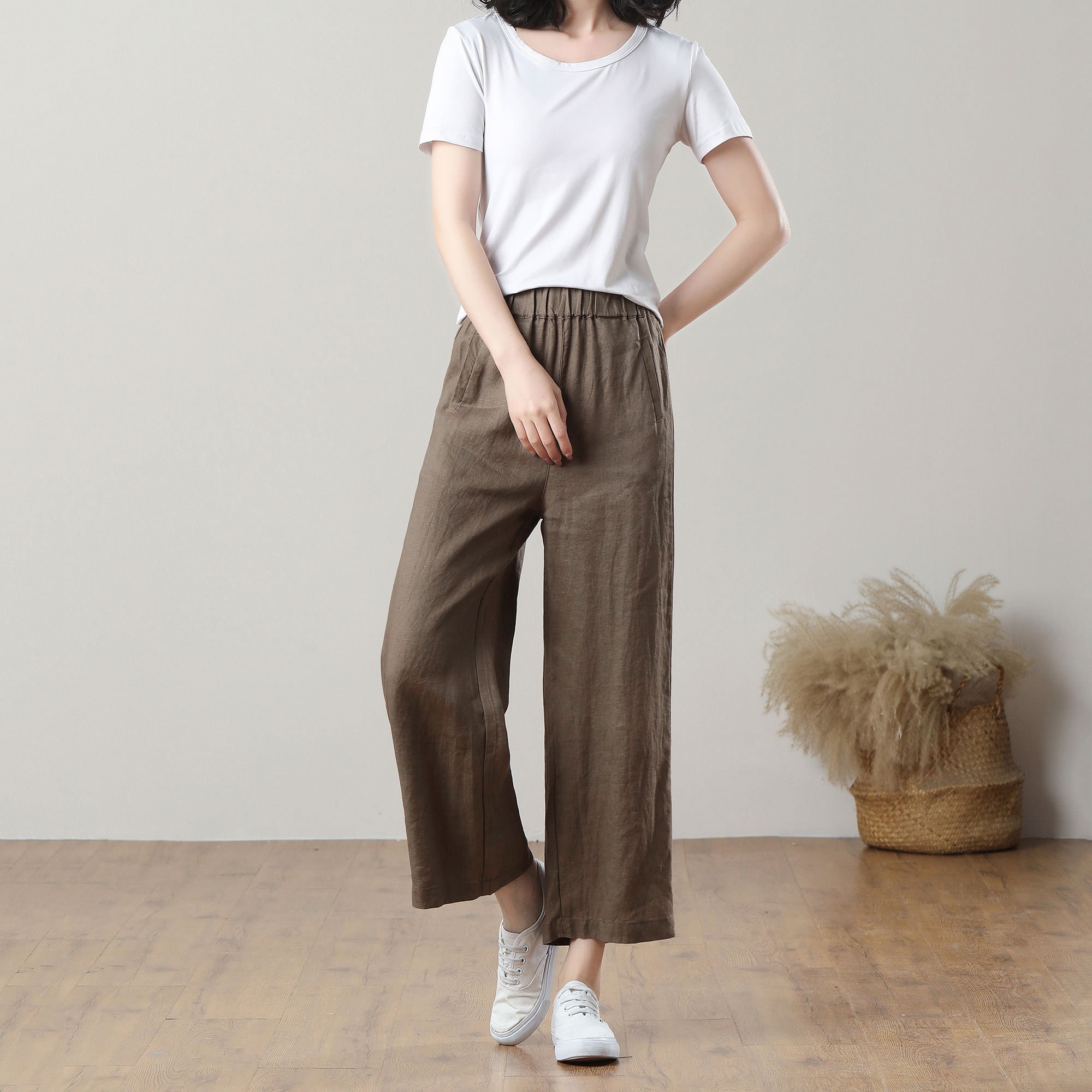 Linen Pants, Women Linen Pants, Wide Leg Pants, High Waist