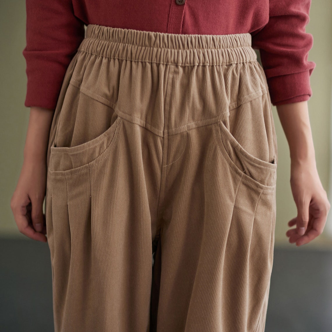khaki corduroy pants