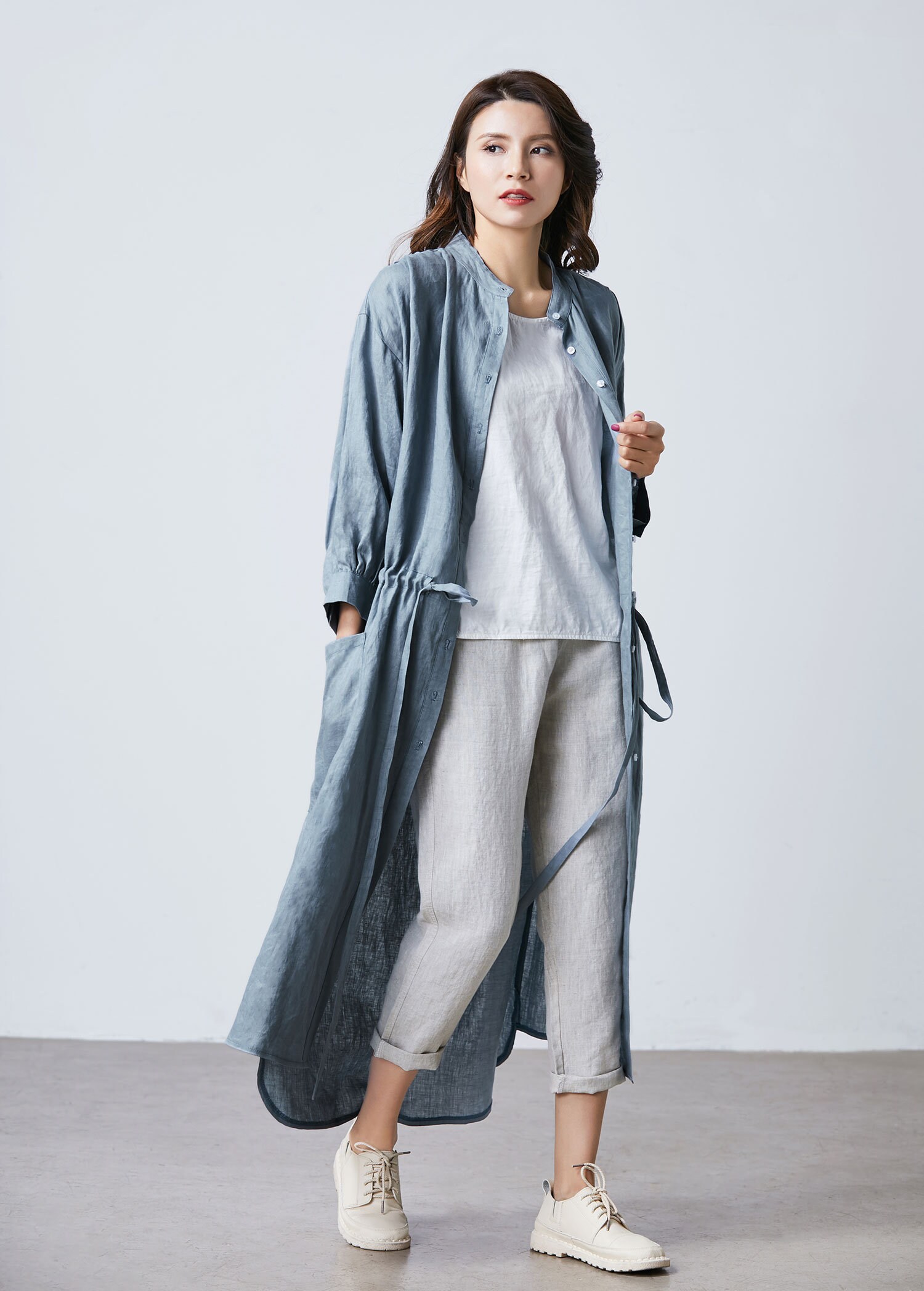 women's linen shirt dress