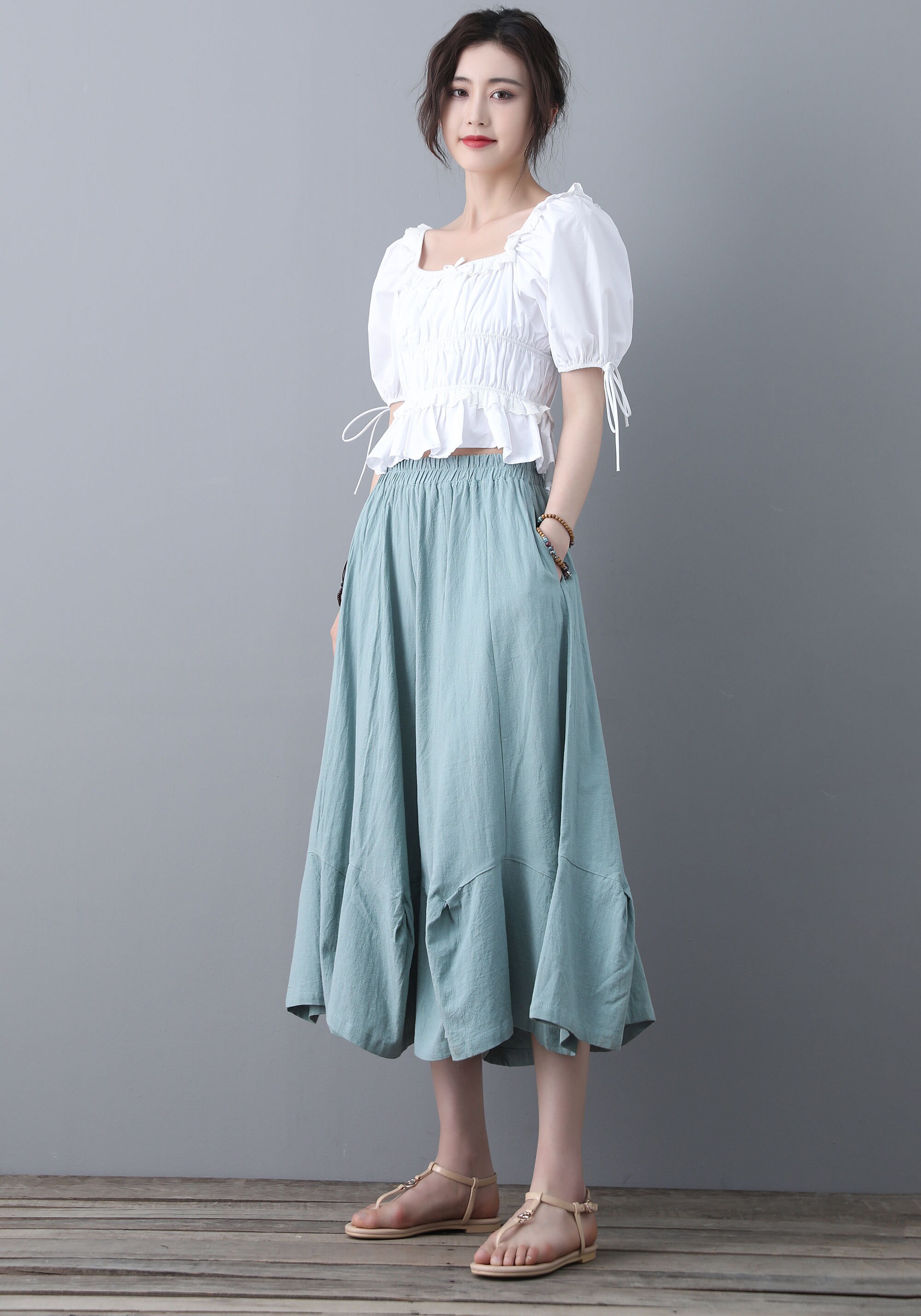 【I AM MARI】Flenne Culottes Banding Skirt Pants French Connection Harrie Suiting Relaxed Maxi Skirt | Dillard's