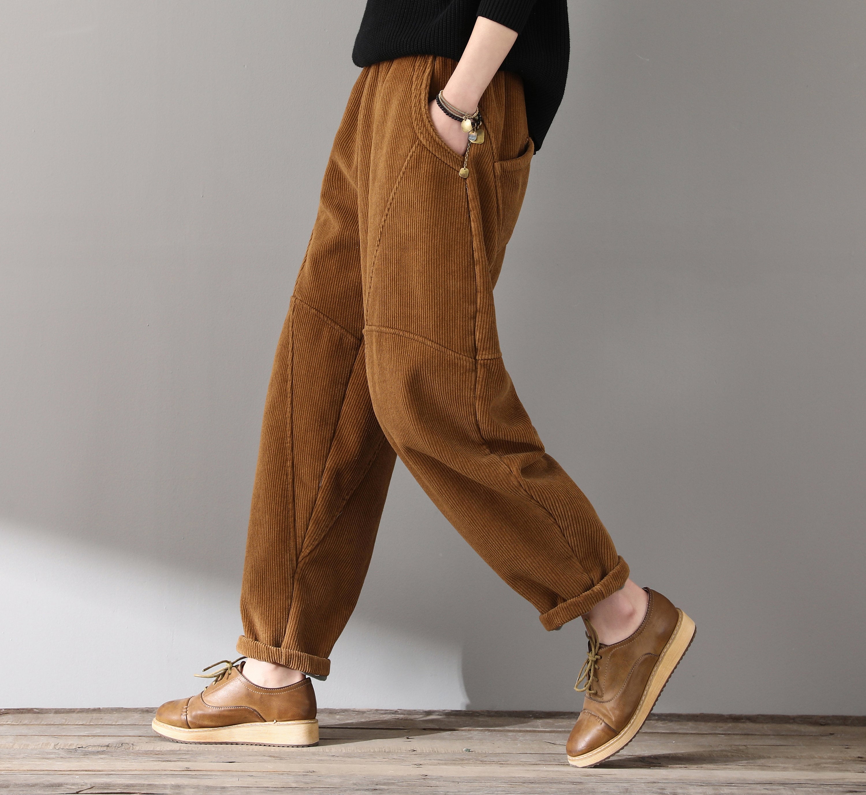 Winter Slacks Corduroy Pants, Retro Thicken Corduroy Pants, Women