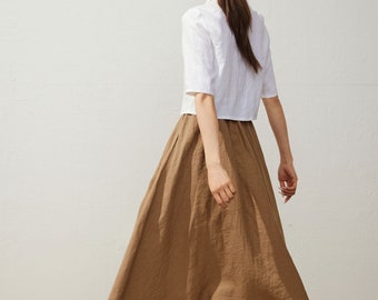beautiful people - beautiful people LINEN SLIT TIGHT SKIRTの